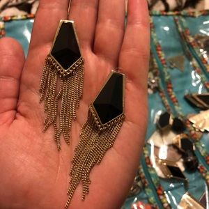 Black tassel earrings